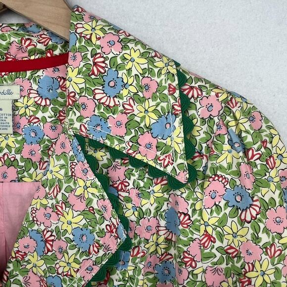 ODILLE Coat 6 ANTHROPOLOGIE Trench Rain Floral Double Breasted Belted Green - Picture 9 of 16